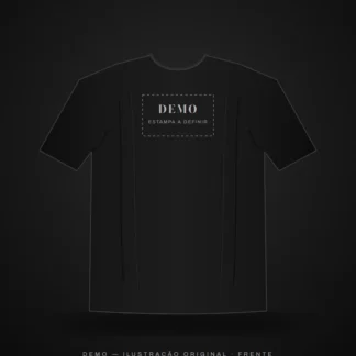 DEMO — ilustração original de camiseta oversized preta, frente; estampa a definir